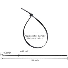 Cable Zip Ties 12 inch Pack Zip Ties Heavy Duty 50lbs Tensile 500 Black
