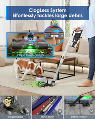 Pure ONE A50S Cordless Stick Vacuum Cleaner, 185AW Suction,1L Larger Dustbin, 3D