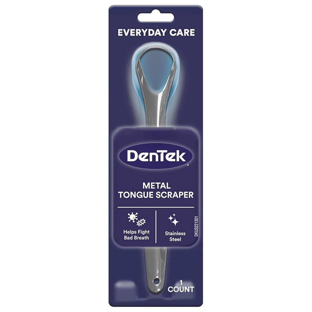 DenTek Metal Tongue Scraper for Better Oral Health – 1 Count (Pack of 1)