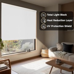 ColourTree Cordless Blackout Roller Shades, Thermal Insulated, UV Protection
