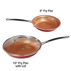 BulbHead (10824) Red Copper 10 PC Copper-Infused Ceramic Non-Stick Cookware Set