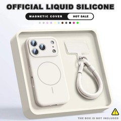 Magnetic Wrist Strap Liquid Silicone Phone Case For iPhone 11 12 13 16 17 Pro Ma