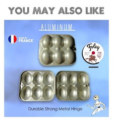 Vintage Egg Carrier Holder Aluminum Metal Storage Box Camping France Lightweight