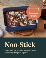 Non-Stick Ceramic 9” Square Pan – Naturally Slick Ceramic Coating – Non-Toxic…