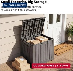 EAST OAK Outdoor Storage Box, 31 Gallon Deck Box Indoor and Outdoor Use, Waterpr