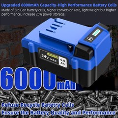 2 Pack 24V 6.0Ah for Kobalt 24 Volt Max Lithium-ion Battery KB624-03 KB124-03