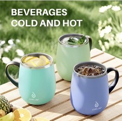 16 oz (470 ml) Insulated Coffee Mug with Handle and Lid, Coffee Cup Thermal Cup