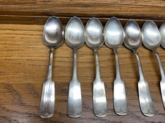 9 Rogers Nickel Silver spoons along with 4 Holmes & Edwards