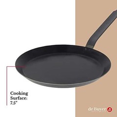 de Buyer – Force Blue – Blue Steel Crepe & Tortilla Pan – Nonstick Carbon Steel