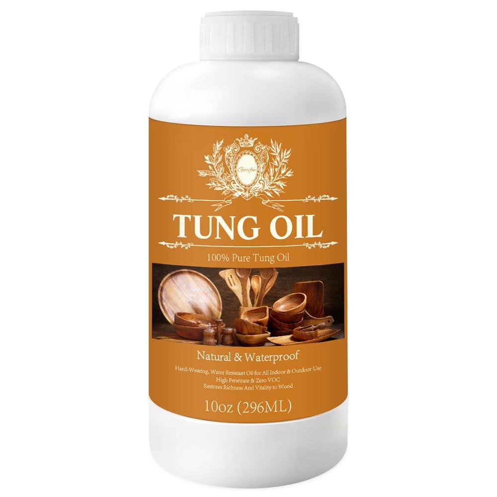 10 OZ Pure Tung Oil for Wood Outdoor/Indoor, Food Grade Sealer, Tung Oil Fini…