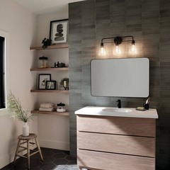 3 Light Vanity Light In Vintage Industrial Style-11.25 Inches Tall and 24.25