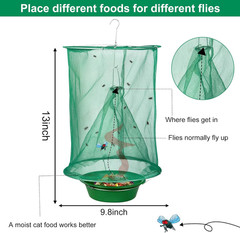 1-200X Ranch Fly Trap Reusable Hanging Fly Traps Outdoor Flay Catcher Cage Net