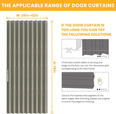 100% Blackout Accordion Door Magnetic Door Curtain Folding Closet Doors Curtain