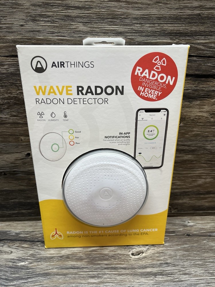 Airthings Wave Radon 2951 Radon Detector Humidity & Temperature Monitoring