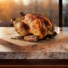 John Boos Chop-N-Slice Wood Cutting Board with Finger Grips, Maple 18″x12″