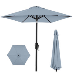 7.5 Ft Heavy-Duty Outdoor Market Patio Umbrella W/ Push Button Tilt, Easy Crank