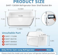 DA97-12650A Door Bin Shelf Basket Right Side For SAMSUNG RF260BEAESR