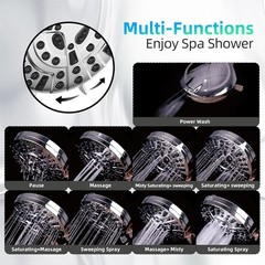 HammerHead Showers® Solid Metal Handheld Shower Head 2.5 GPM, Brushed Nickel