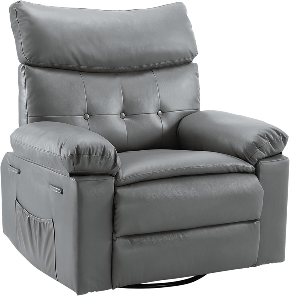 Oversized Electric Recliner Chair, Massage Rocking Chair, 360° Swivel for Adults