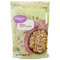 Great Value Organic Raw Whole Cashews, 14 oz Free Shipping