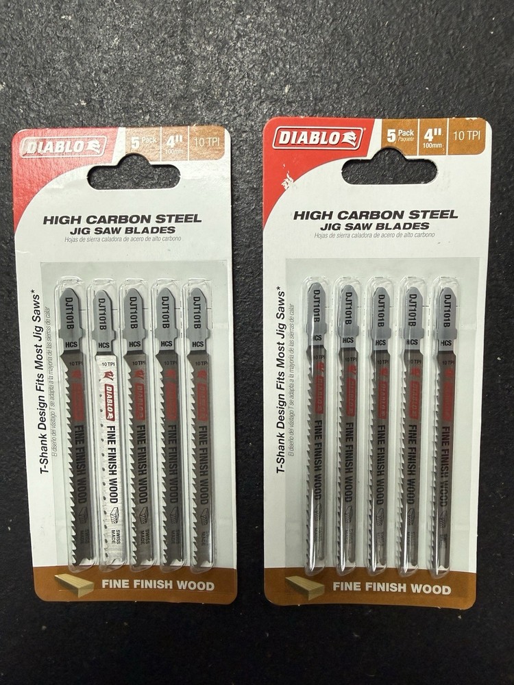 2-Diablo DJT101B5 4 inch 10TPI High Carbon Steel Jig Saw Blades for Wood 5pk