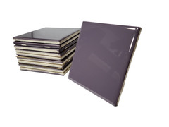 Purple Violet Ceramic Tile Shower Backsplash 4.25 in Subway Mid Century Modern