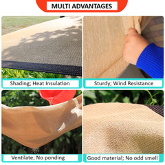 Privacy Fence Screen in Beige Tan with Silver Grommet 90 Pct Blockage Windscreen