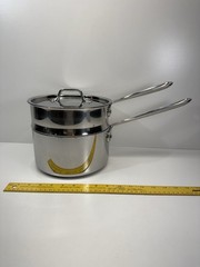 All-Clad Stainless Steel 3.5 qt. Saucepan and Double Boiler And Lid