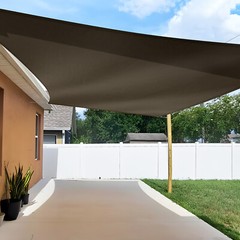Outdoor Sun Shade Sail Rectangle Brown Canopy Cover UV Blcok Garden Patio Pool