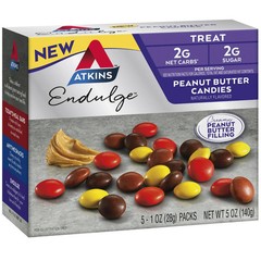 Atkins Endulge Treat, Peanut Butter Candies, Keto Friendly, 5 Count 1 oz each