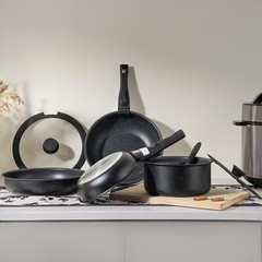 12pcs/set Non-Stick Pots Cookware w/Detachable Handle,Kitchen Pots and Pans Set