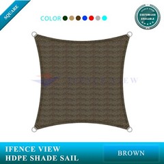 Ifenceview Brown 15’x15′-15’x48′ Rectangle Sun Shade Sail Patio Canopy Awning 48