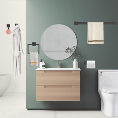 8.99 Lbs Modern Bathroom Wall Mount Towel Bar Set Stainless Steel Black US