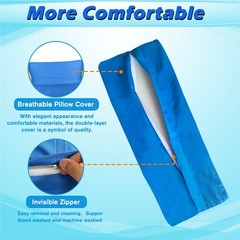 Blue Wedge Pillow Foam Bed 30° Incline For Side Sleeper Medical Elevated Bolster