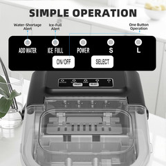Antarctic Star Countertop Ice Maker Machine, 8 Cubes in 6 Mins, 26.5 Lbs/Day, Se