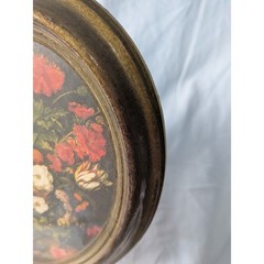 Vintage Oval Floral Wall Plaques Set of 2 Made in Italy Gold Ornate Fram 9.5×7.5