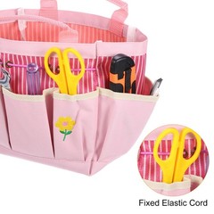 Garden Tool Bag 17cm x 10cm x 24.5cm Oxford with Pockets, Pink
