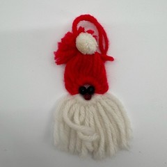 Vtg Handmade Crochet Christmas Ornaments LOT of 4 Santa Stocking Holiday Decor