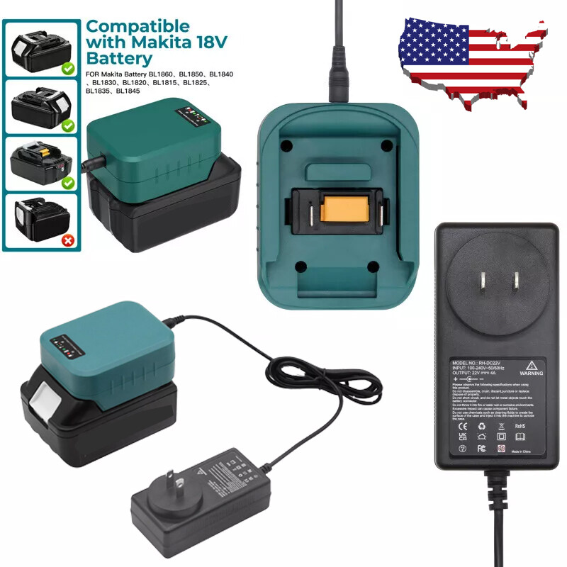 18V Charger For Makita Lithium-Ion Battery BL1830 BL1840 BL1850 BL1860 194205-3