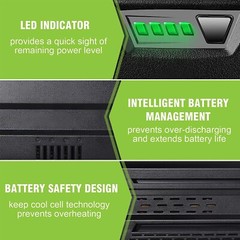 60V 5.0Ah For Greenworks PRO 60V Max Lithium-ion Battery LB60A03 LB60A02 LB604