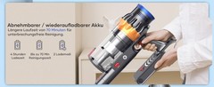 Cordless Vacuum Cleaner 65KPa 550W 75min Runtime Stick Carpet Floor Cleaner