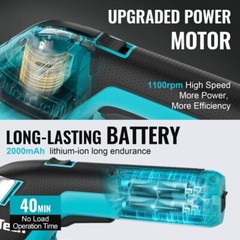 DURATECH 3-in-1 7.2V Cordless Hedge Trimmer 50″ Extension Pole Battery USB-C USA