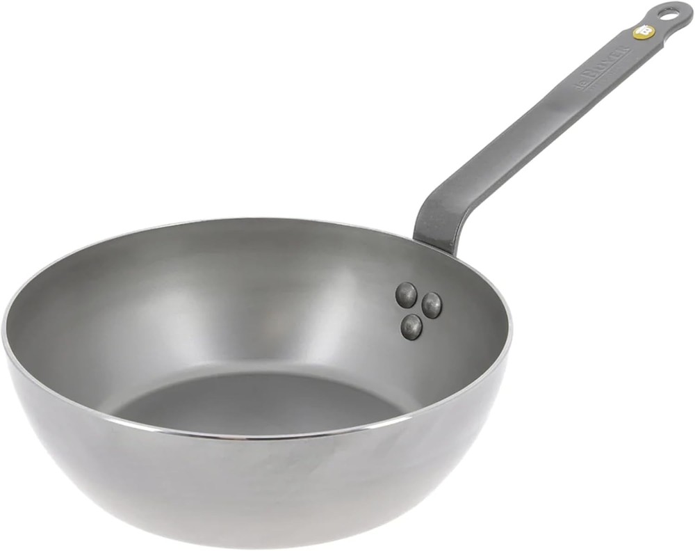 De Buyer 5614.28 Mineral B Round Country Chef Carbon Steel Fry Pan, 11-Inches
