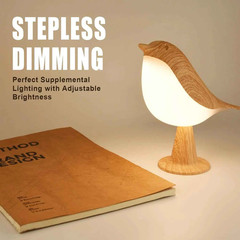 Bird Desk Lamp Touch Control 3 Color LED Night Light Rechargeable Kids