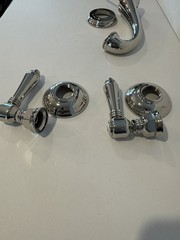 ROHL A1408LMPN-2 C Spout, LVR handles Lavatory Faucet, Polished Nickel