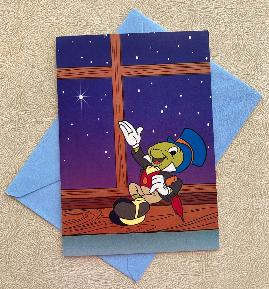 Walt Disney Jiminy Cricket Anytime, Any Place…I’ll Always Be There Card 5”x7″