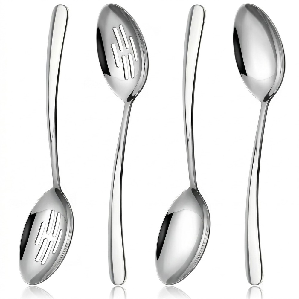 10.3-in Large Serving Spoons Set, 18/0 Stainless Steel, Heavy Duty, 2 Serving…