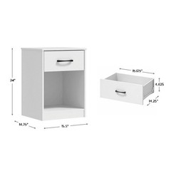 Mainstays Ardent Nightstand with 1 Drawer, Dark Walnut