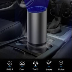 True HEPA Air Purifier for Car Smoker Air Cleaner Ionizer TVOCs Odor Dust Sensor