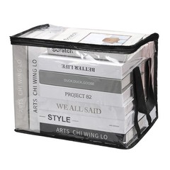12.6×9.5×9.8in Clear Storage Bags, Plastic Storage Bags with Zipper,M, Black